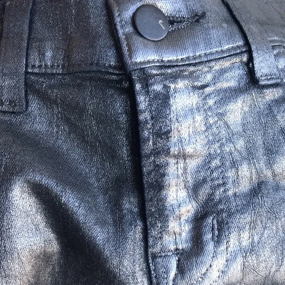 J Brand stretchy silver crackled paint pants 25 - Picture 9 of 9